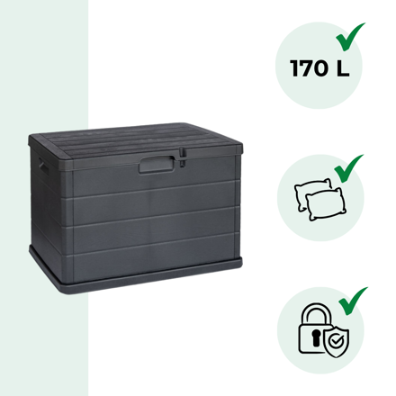 Aufbewahrungsbox BETA, 170L, 78x55x52cm, anthrazit 