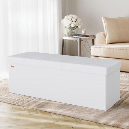 Sitzbank mit Stauraum BELLA, 115x40x40 cm, weiß