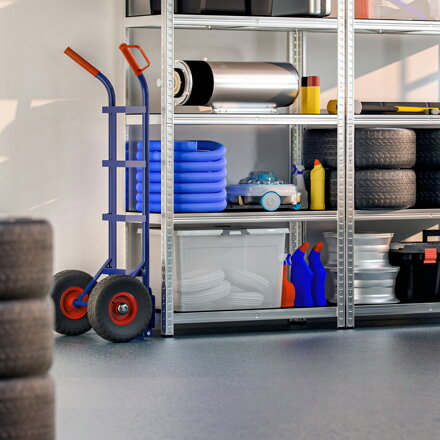 Klappbare Sackkarre CART mit Luftreifen, max. 200 kg, blau