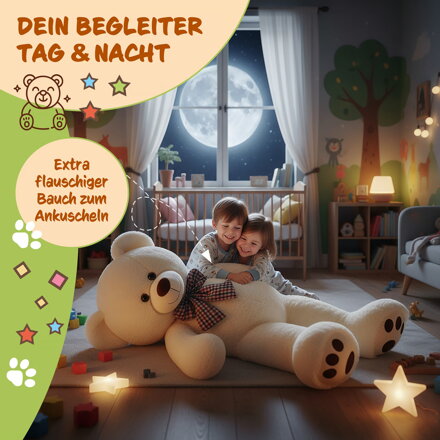 Großer Plüschbär BENY, 100 cm, creme