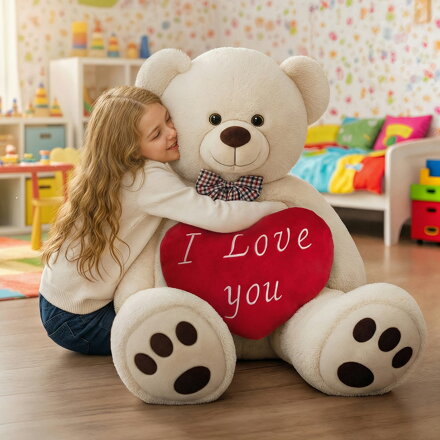 Großer Plüschbär BENY, 100 cm, creme