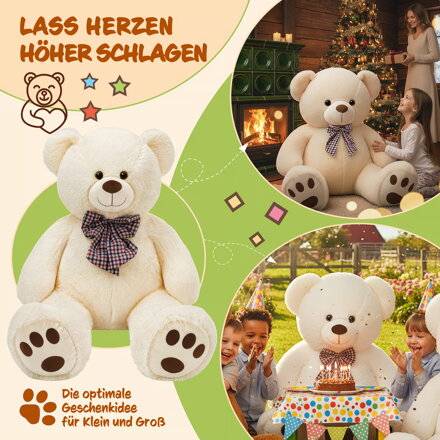 Großer Plüschbär BENY, 100 cm, creme