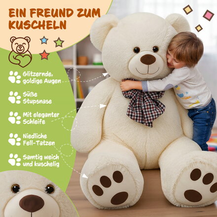 Großer Plüschbär BENY, 100 cm, creme