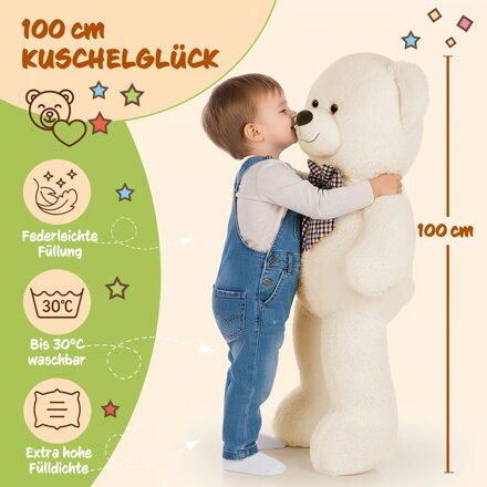 Großer Plüschbär BENY, 100 cm, creme