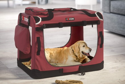 Transporttasche für Hunde und Katzen ELI, 60x42x42 cm, dunkelrot