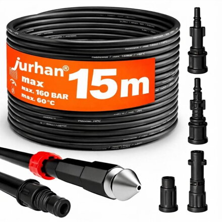 Rohrreinigungsset Premium, 15 m, schwarz