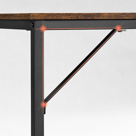 Schreibtisch URBAN im industriellen Stil, 80x50x75 cm, braun/schwarz