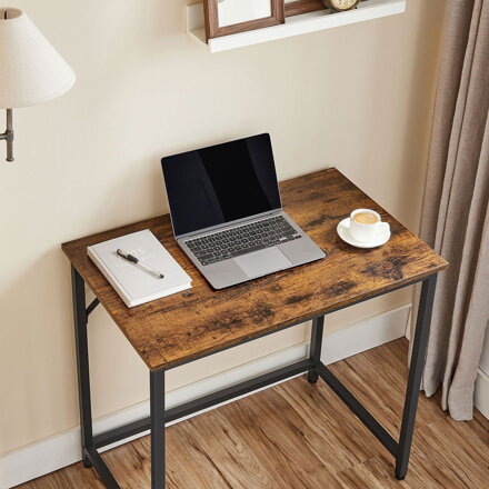 Schreibtisch URBAN im industriellen Stil, 80x50x75 cm, braun/schwarz