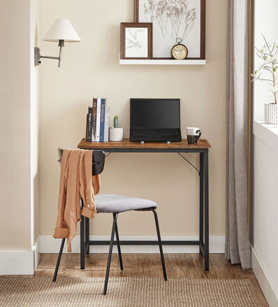 Schreibtisch URBAN im industriellen Stil, 80x50x75 cm, braun/schwarz