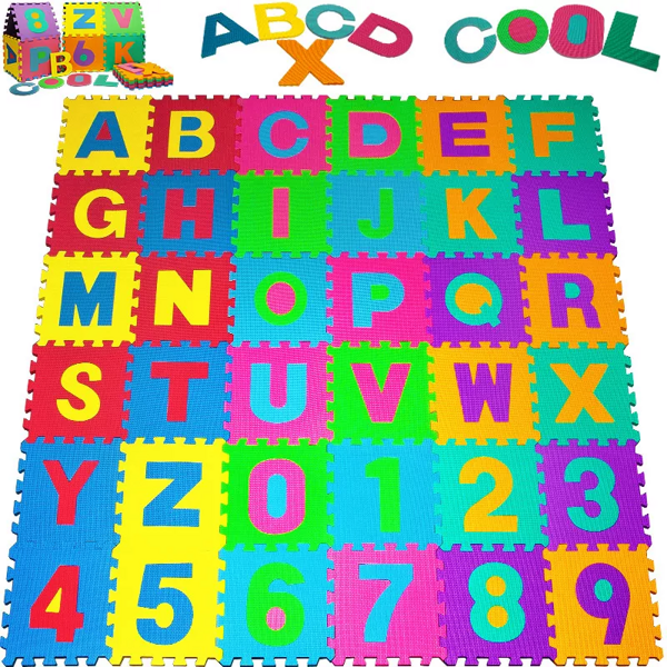 Schaumstoff-Spielmatte für Kinder PUZZLE, 86 Teile, bunt