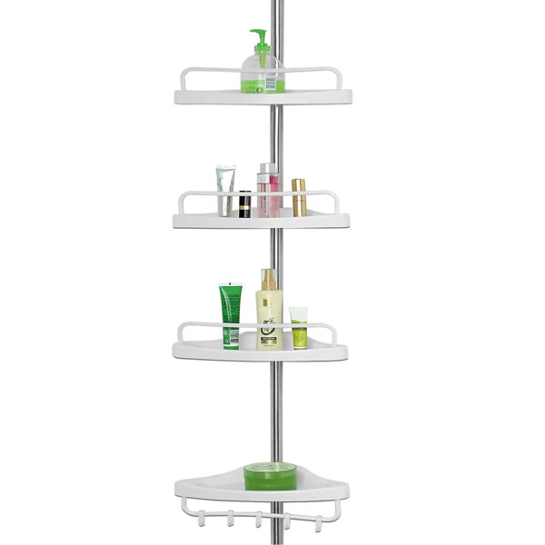 Teleskopregal für Dusche DELMO, 92-306 cm, weiß