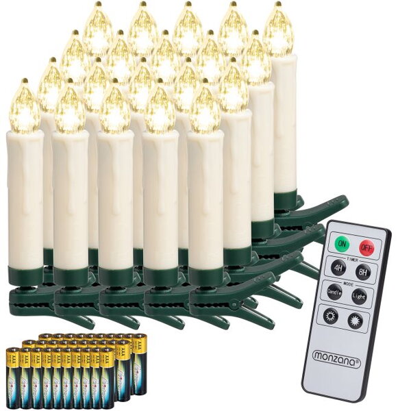 Kerzen für Weihnachtsbaum CANDLE, 20 Stück, 10,5 cm, warmweiß