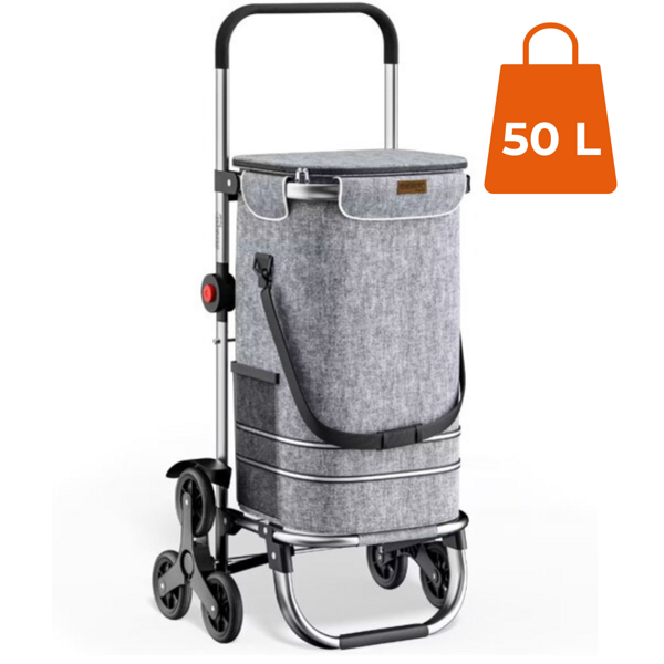 Treppensteiger-Einkaufstasche COMFORT, 50l, grau