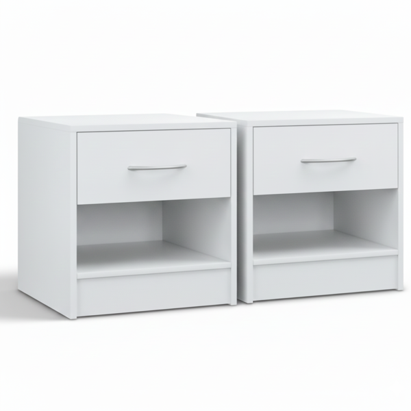 Nachttisch-Set BIANCA, 2-tlg., 41x39x28cm, weiß