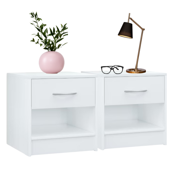 Nachttisch-Set BIANCA, 2-tlg., 41x39x28cm, weiß