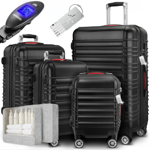 Hartschalenkoffer Set AERO, 4-tlg., ABS, schwarz