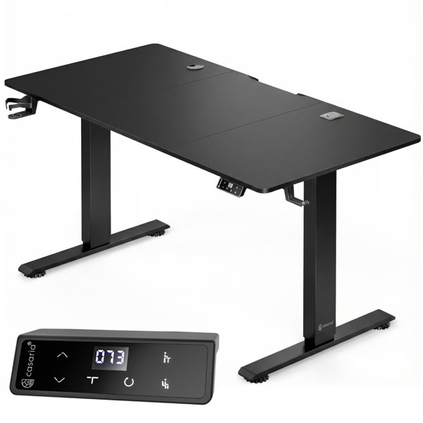 Höhenverstellbarer Bürotisch FLEXI, 160x75x72–117cm, schwarz