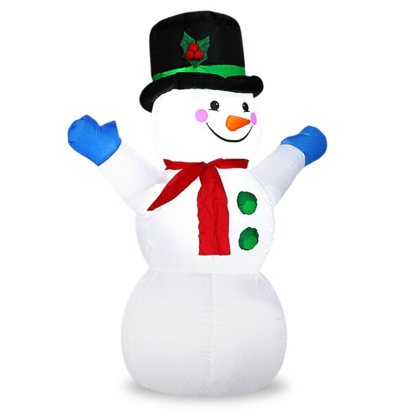 Aufblasbarer Schneemann beleuchtet, 120 cm, weiß