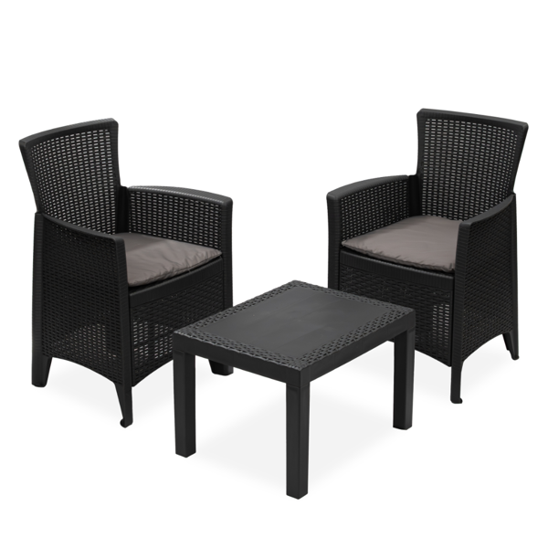 Gartenmöbel-Set FOREST, 3-teilig, anthrazit