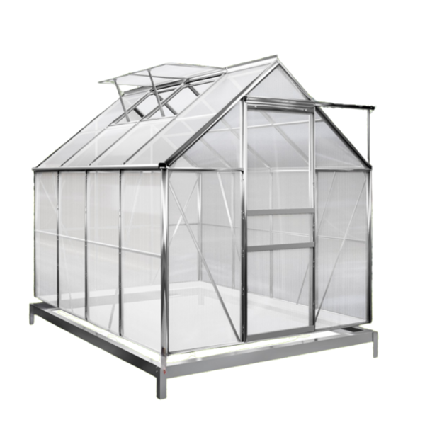 Záhradný skleník z polykarbonátu so základňou M4, 250x190x195cm, transparentná