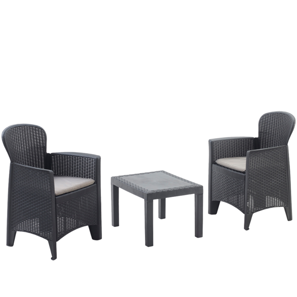 Gartenmöbel-Set AKITA, 3-teilig, anthrazit