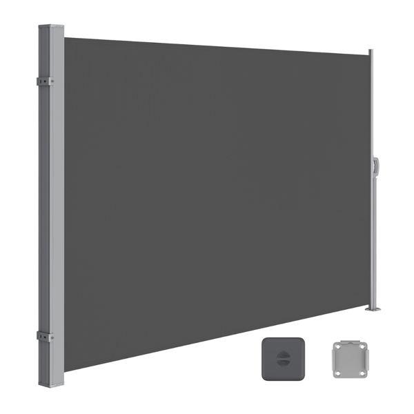 Seitenmarkise HORIZON für die Terrasse, 200x350cm, grau.