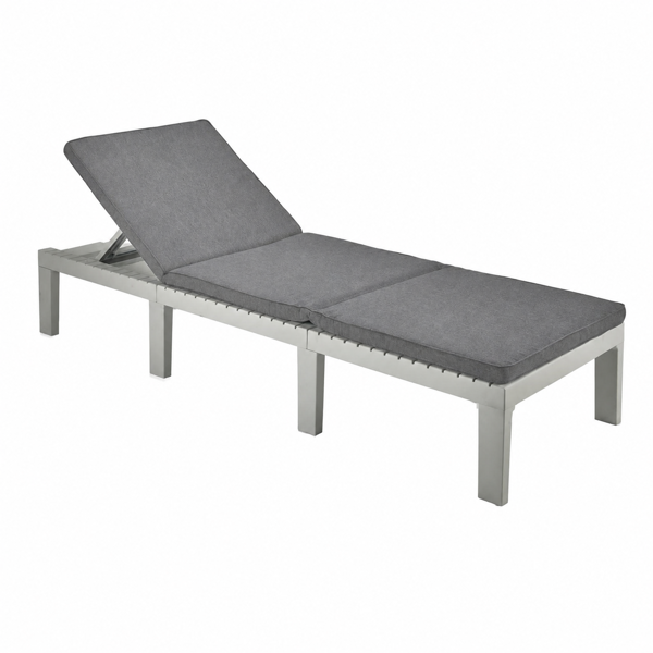 Gartenliege HAITI mit Auflage, 65×195×78cm, weiß