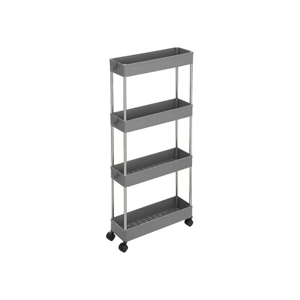 Rollregal SLIM, 4 Ebenen, 12,5x40x86 cm, grau