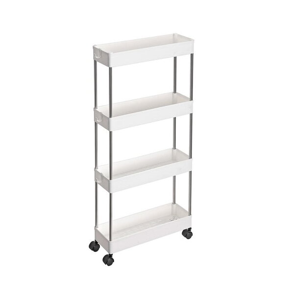 Rollregal SLIM, 4 Ebenen, 13,5x40x86 cm, weiß