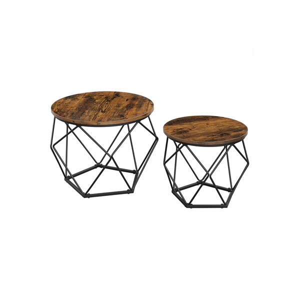 Beistelltisch-Set VERA, 50x40 cm/40x36 cm, braun/schwarz