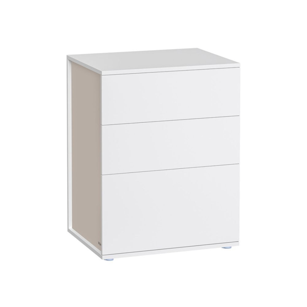 Nachttisch RAMONA, 58×35×45 cm, matt weiß/beige