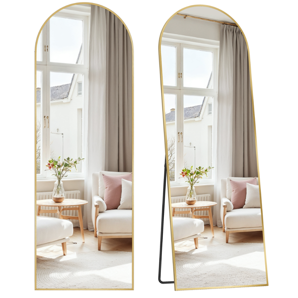 Abgerundeter Spiegel UMBRA, 160x50 cm, goldfarben