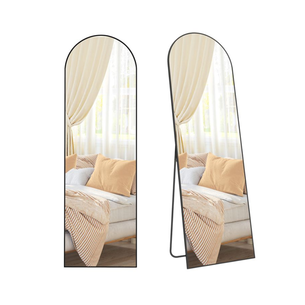 Abgerundeter Spiegel UMBRA, 160x50 cm, schwarz