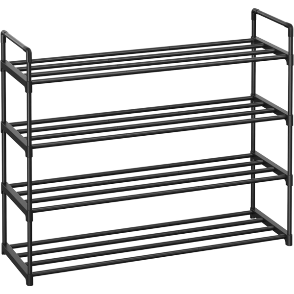 Schuhregal TORINO, 4 Ablagen, 30x92x74cm, schwarz