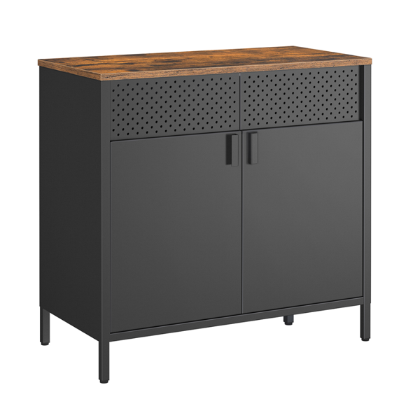 Metall-Aufbewahrungsschrank BRIX, 76x80x40cm, schwarz/braun