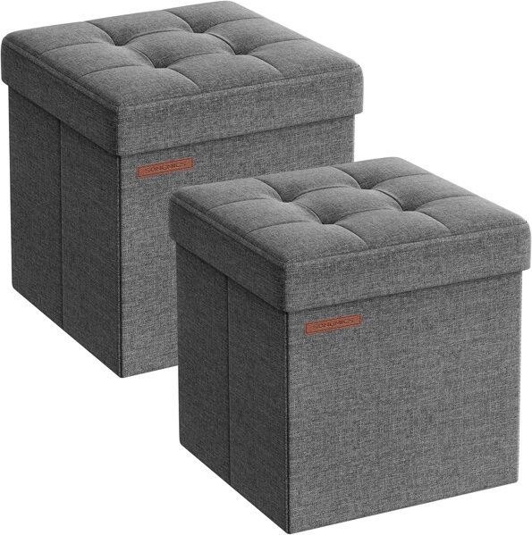 Hocker mit Stauraum OTO, 2 Stück, 30x30x30 cm, dunkelgrau