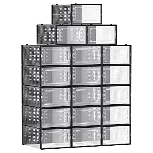 Schuh-Organizer MARI, 18 Fächer, schwarz/transparent